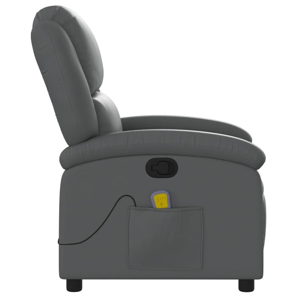 Massage Chair Relaxation Chair Grey Faux Leather