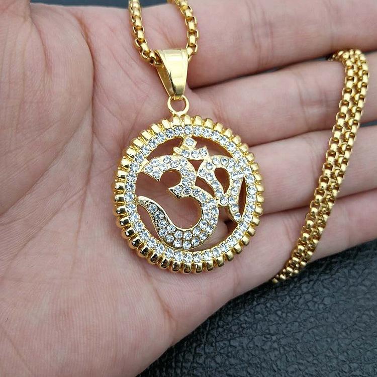 Yoga Om OM Symbol Pendant 2026 Jewelry Fashion Trend Inlaid Zircon Men's Party Jewelry Accessories
