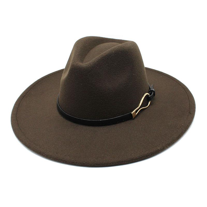 Big Eaves Peach Heart Bump Top Woolen Metal Buckle Top Hat Men'S And Women'S Jazz Hat British Felt Hat
