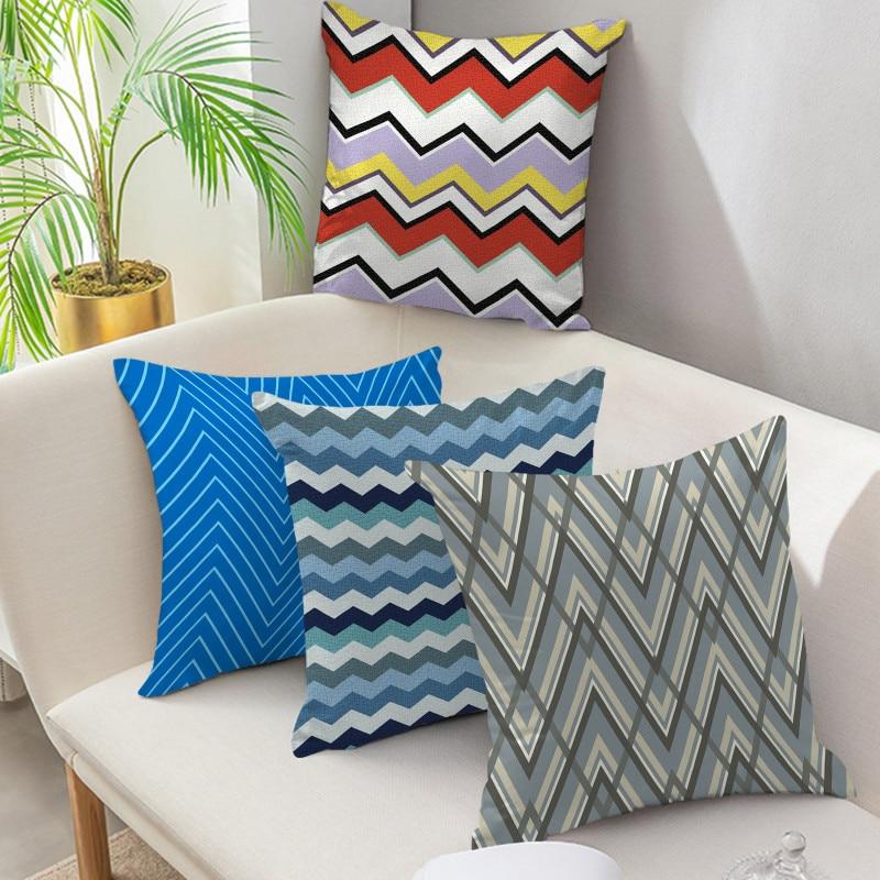 Simple Blue Striped Cushion Cover Geometric Pattern Pillow Polyester Peachskin Case For Home Sofa Decore At Affordable S Free Real Reviews With Photos Joom Simple Blue Striped Cushion Cover, Striped Cushion Sofa