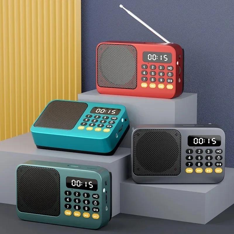 Rechargeable Digital Handheld FM USB TF MP3 Player Portable Radio Music Player Speaker Devices Supplies with LED Display Radio