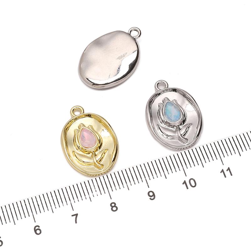 Kovové přívěsky s tulipánovým přívěskem 14 x 21 mm na výrobu šperků Náhrdelník s vlastními rukama