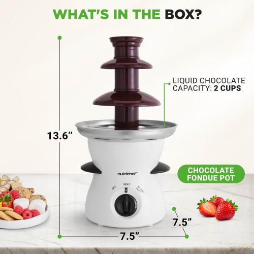 NutriChef 3-Tier Chocolate Fountain - Electric Stainless Steel Chocolate Melts Dipping Warmer Machine