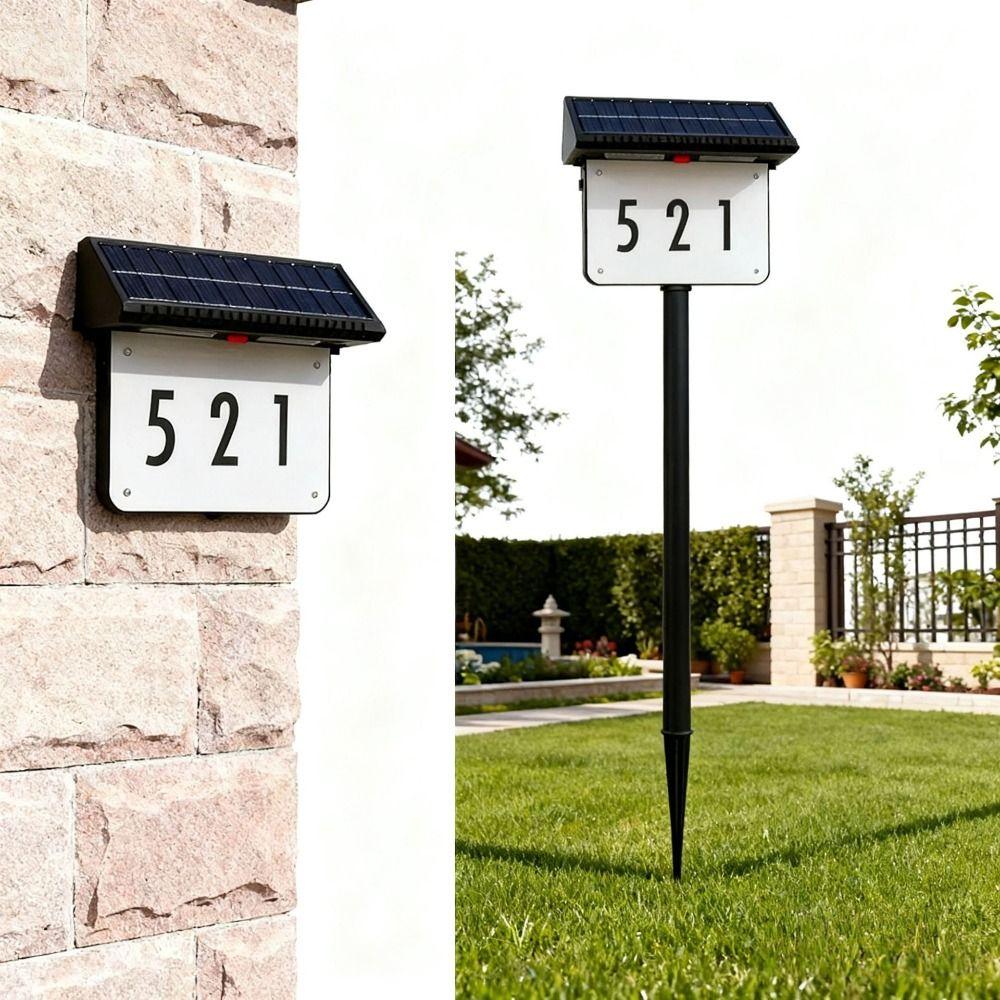Waterproof Solar Address Sign Light Multifunctional 3-Color Ambience Lamp Outdoor Solar Address Light In-Ground Stake Mounted