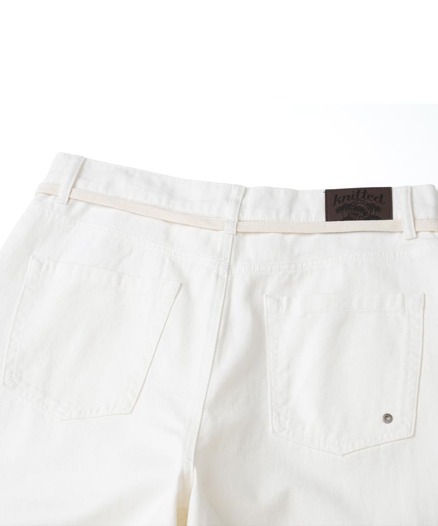 Nitied Outstring Curved Cotton Balloon Pants White