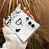 Kawaii Cartoon Panda Magnetic Phone Case For Samsung Galaxy Z Fold 8 Ultra 7 6 5 Fold7 Fold6 Cover with Magsafe Stand Cute Cases