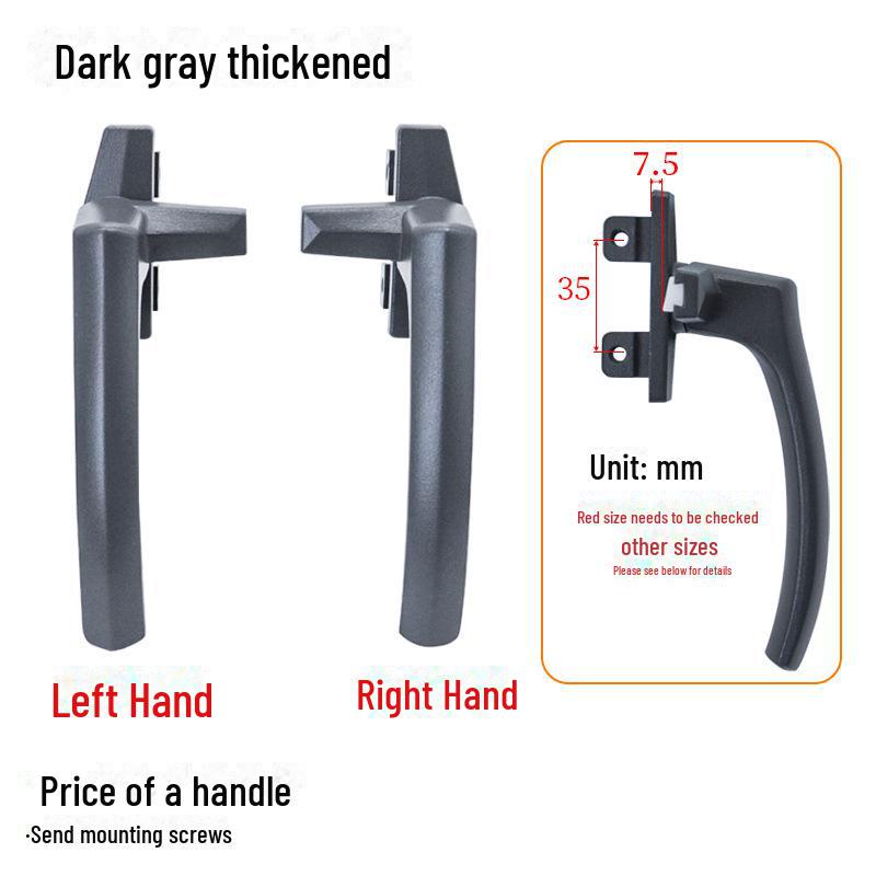 38-Type Aluminum Alloy Window Handle with 7-Shaped Lock Buckle for Doors, Casements, and Curtains