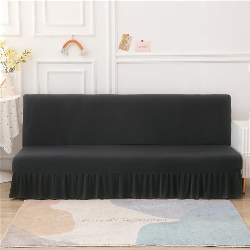 Solid Color Elastic Folding Sofa Bed Cover With Skirt Without Armrest Sofa Cover Seat Furniture Couch Cover for Living Room