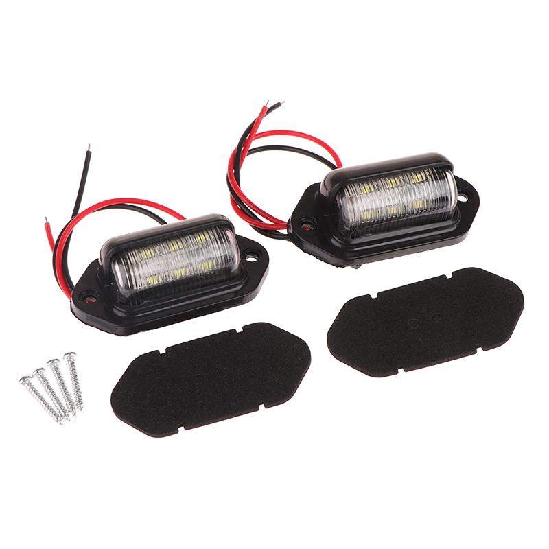 

2 шт. 6-светодиодный фонарь номерного знака грузовика, автомобиля, автобуса, прицепа, задний фонарь, боковая лампа 12-24 В, сигнальный фонарь для мотоцикла, автомобильные аксессуары чёрный