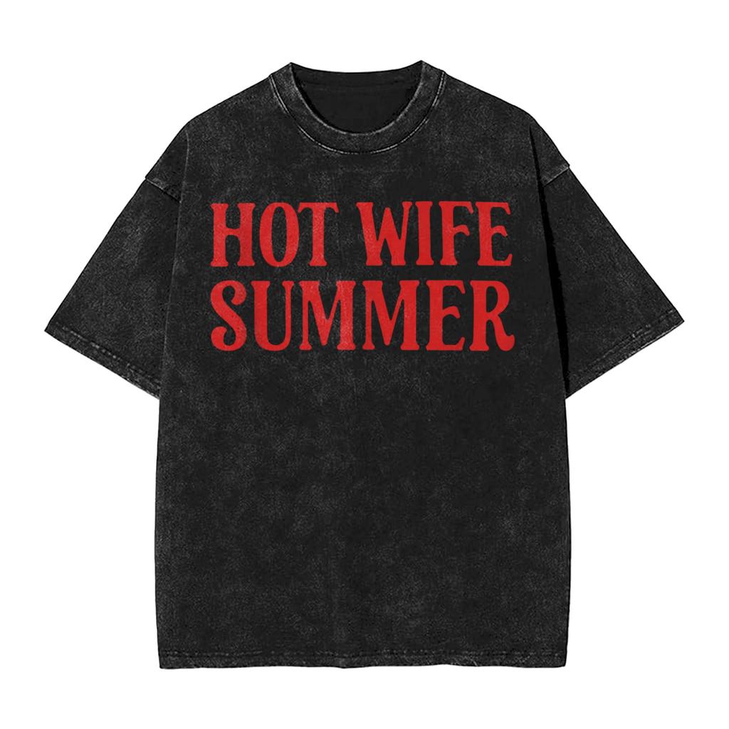 Mens T Shirt Hot Wife Summer Aesthetic Bride Era Bachelorette T Shirts Harajuku Beach Tee Shirt Vintage Printed Casual Tops