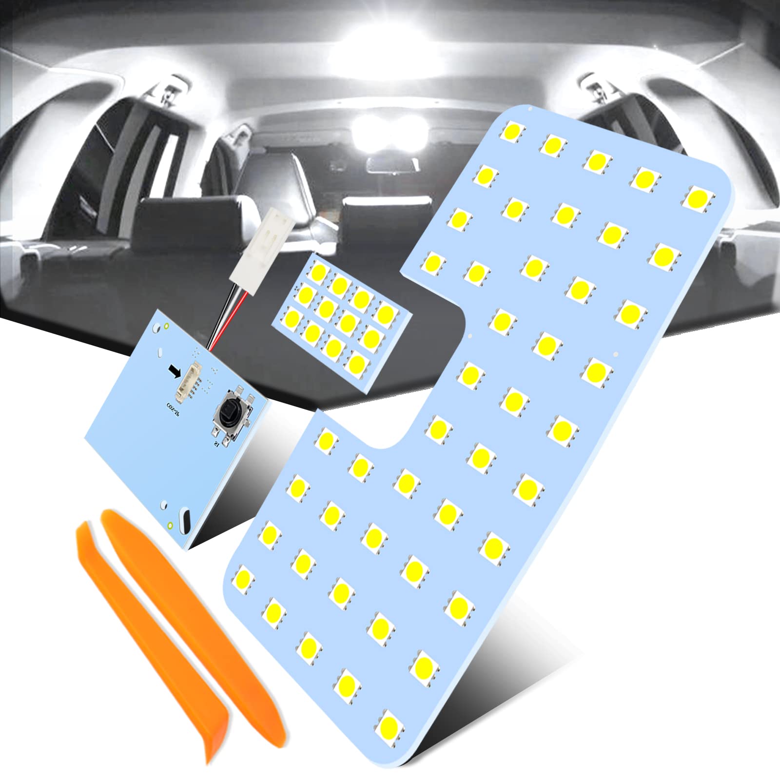 

SINMAIT RAV4 Светодиодная лампа салона Светодиодный внутренний свет 6000K Белый Центральная лампа Оригинальная светодиодная спецификация Автомобильная спецификация Специально разработанные заказные детали Светодиодный интерьер