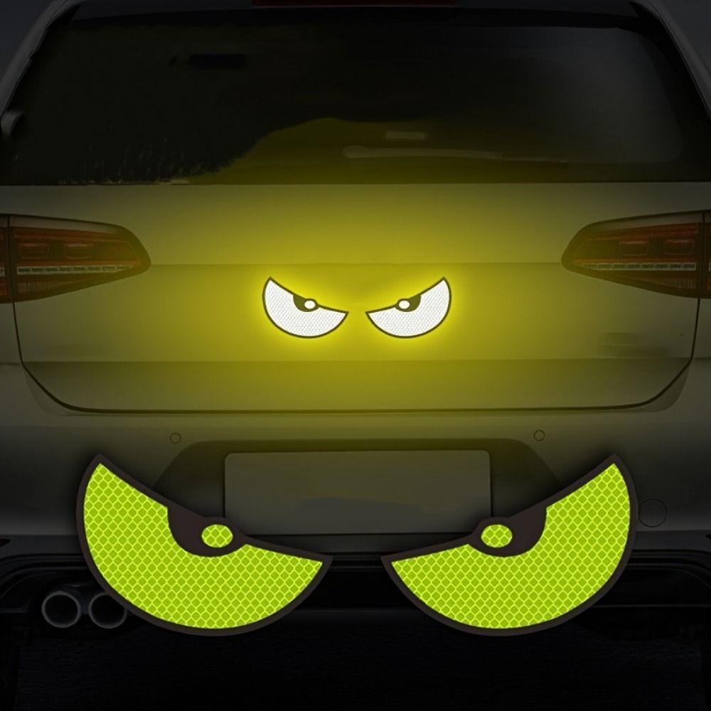 Creative Warning Stickers Cute Cartoon Big Eyes Car Stickers Reflective Car Stickers  Bicycle