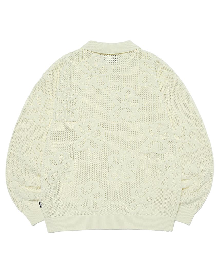 Wkndrs Floral Crochet Cardigan (Ivory)