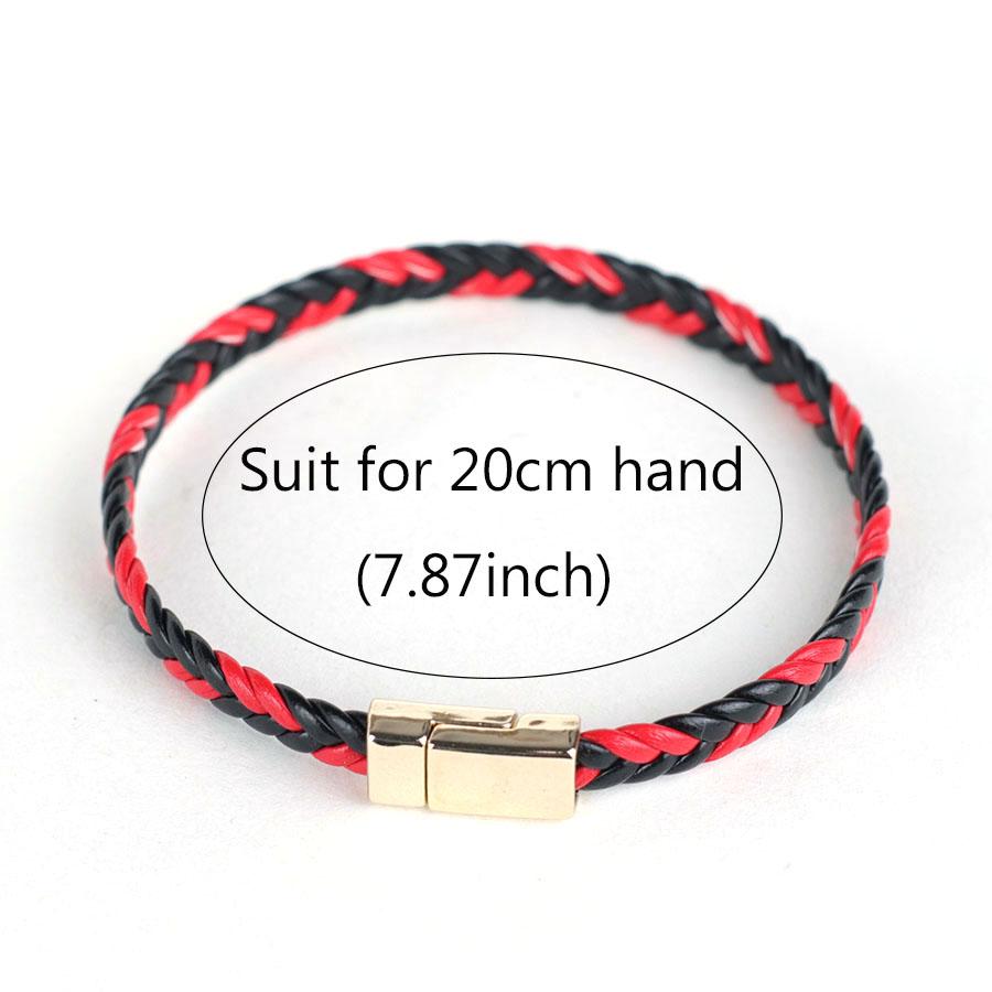 Charm Läderarmband för Män Klass A Magnetiskt Spänne Handgjord Flätad Wrap Punkarmband Coolt Cykling Homme Mångsidiga Accessoarer