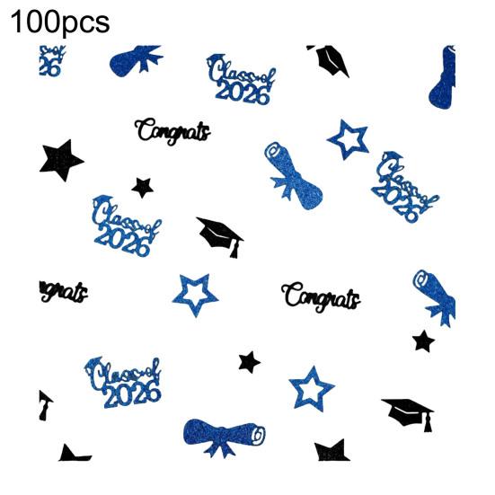 Yousheng 100 Pcs Graduation Confetti Glitter Grad Caps Bows Stars Confetti Class of 2026 Party Table Centerpiece for Graduation Party