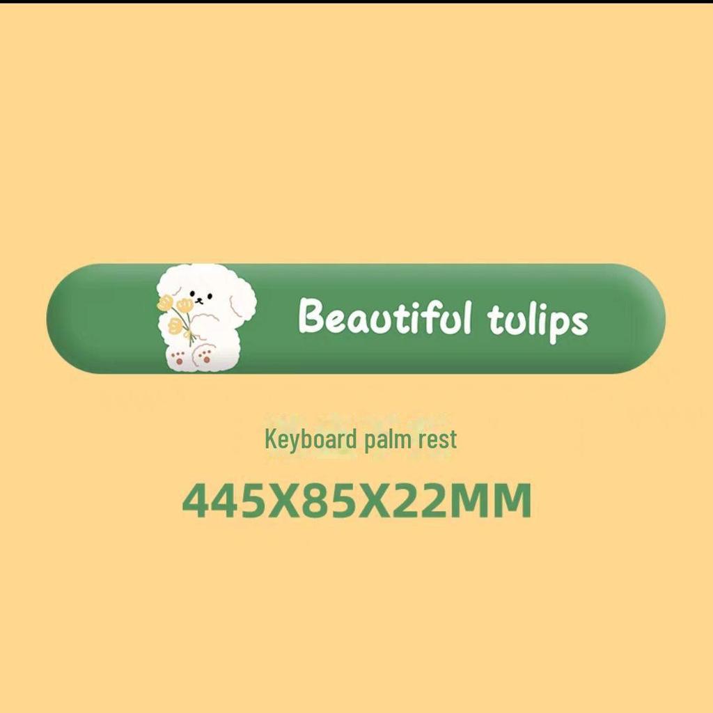 Tulip Puppy Silicone Wrist & Mouse Pad Set - Cute Keyboard Hand Support, Perfect Gift for Office or Girls