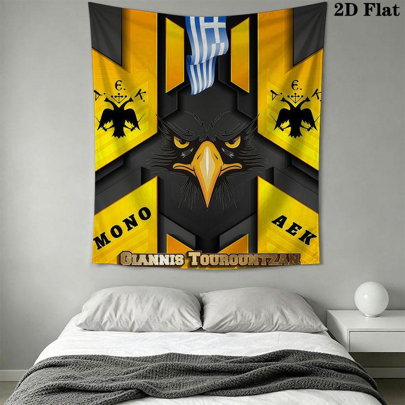 AEK Athens F.C logo Wall Hanging Printed Fabric Blanket Decorative Tapestries for Bedroom Living Room Home Decor