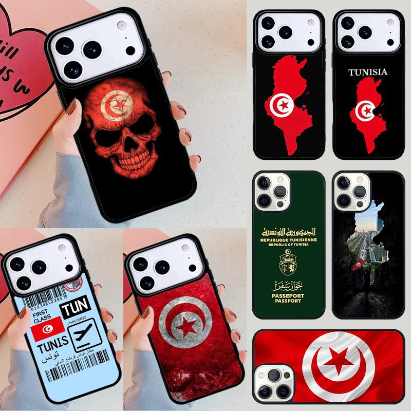 Tunisia Flag Map Phone Case For iPhone 17 Air 14 15 13 12 Max Cover For Apple 16e 11 Pro Max Plus Coque