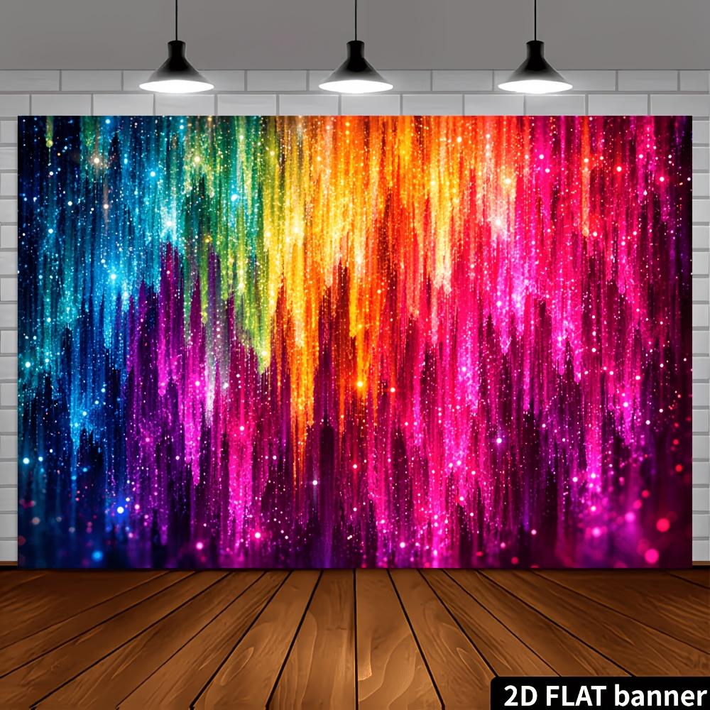 2D plane colorful party banner background with gradient glittering sequins themeDJH