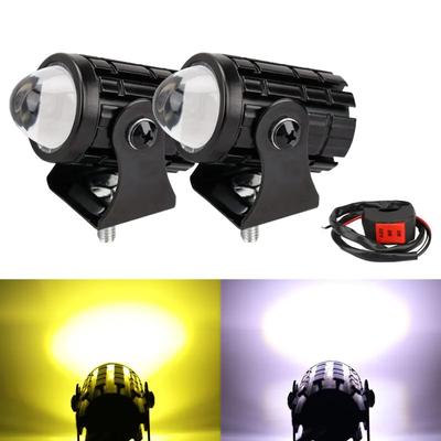 Motocyklowe Mini Światło Do Jazdy Podwójny Kolor do Reflektora Pomocnicza Lampa Reflektorowa R ATV Skuter Moto Lampa Przeciwmgielna Akcesoria 9-36V