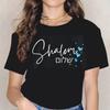 Shabbat Shalom Jewish T Shirt Hebrew Inner Peace Tshirt Plus Size Short Sleeve Unisex Unisexs Clothing Oversize Cotton Tshirts