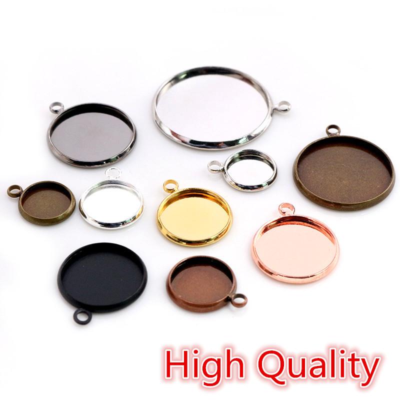 High Quality 10/12/14/16/18/20mm Iron Material One Loops Cameo Setting Base Cabochon Setting Base