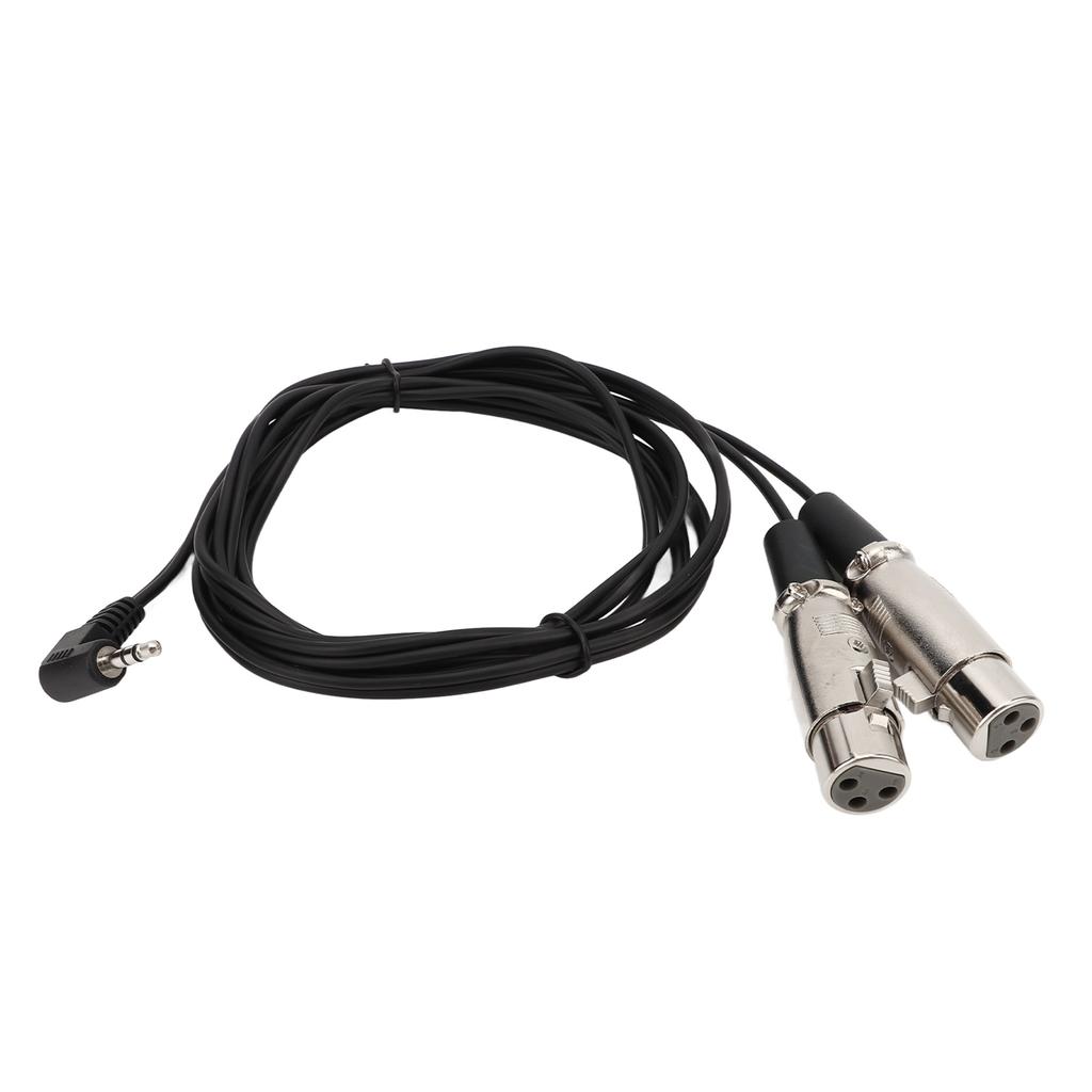 Dual Female XLR To Right Angle 3.5mm Y Splitter Cable High Transmission Rate Portable Audio Cable for Microphones