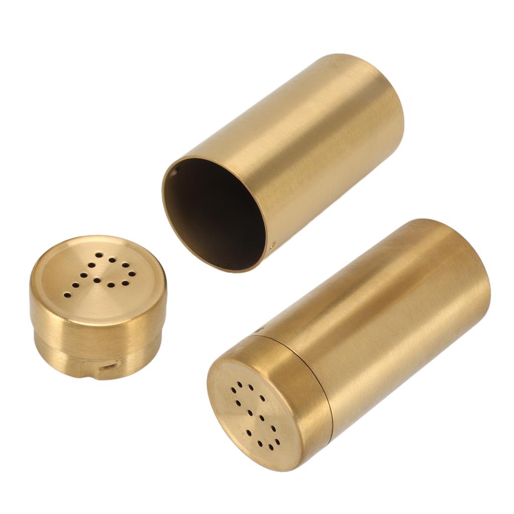 2Pcs Gold Spice Jar Stainless Steel Rustproof Screw Open Top Seasoning Shaker Bottle for Salt Sugar Pepper Paprika