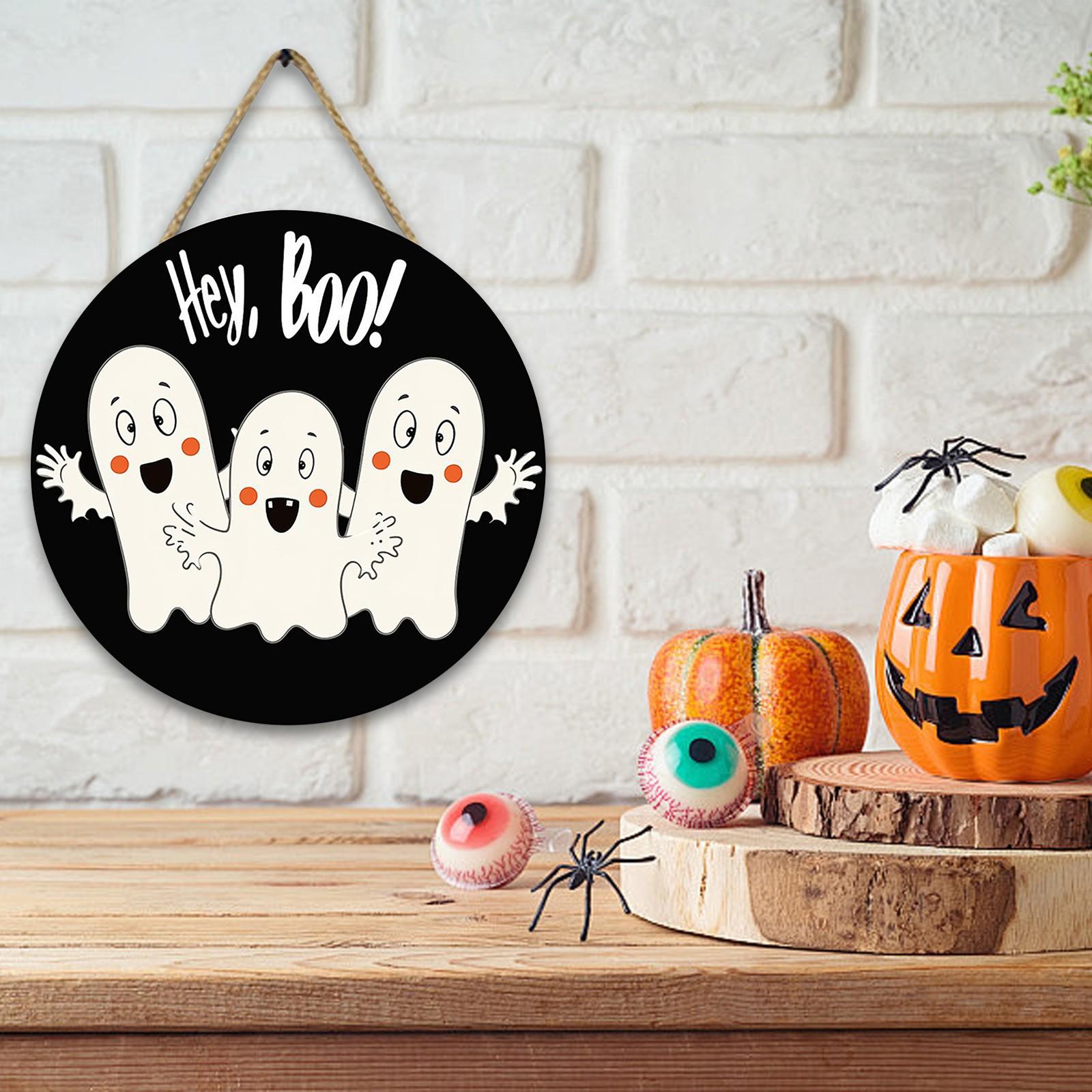 

Настенное украшение для вечеринки на Хэллоуин, деревянная подвеска, подвеска с перекрещивающимися краями, фестиваль, номер двери, поделки One Size