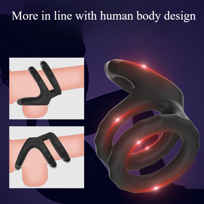 Male Scrotum Penis Ring Silicone Stretchy Cock Ring Delay Ejaculation Cock Scrotal Binding Ring Sex Toys for Man Adult Product