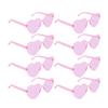 8 Pairs Heart Shaped Sunglasses Love Pink Candy Color Rimless Heart Shaped Sunglasses for Women Pink