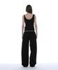 PARTIMENTO WOMEN Drawstring Reworked Pleated Baggy Jeans_Black