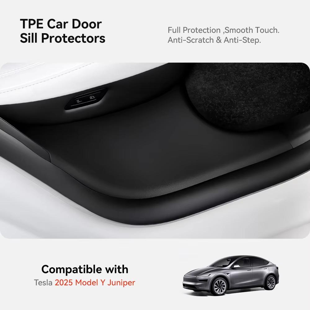 YZ For Tesla Model Y Juniper Rear Door Sill Protective Pad Cover Guards Threshold Bumper Strip Sill Car Accessories