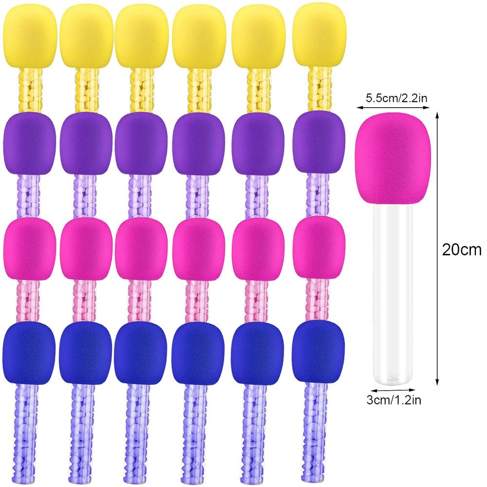 4/24pcsMicrophone Candy Tube Plastic Toy Rock Music Party Decoration Prop Microphone Candy Tube Disco Microphone Prop