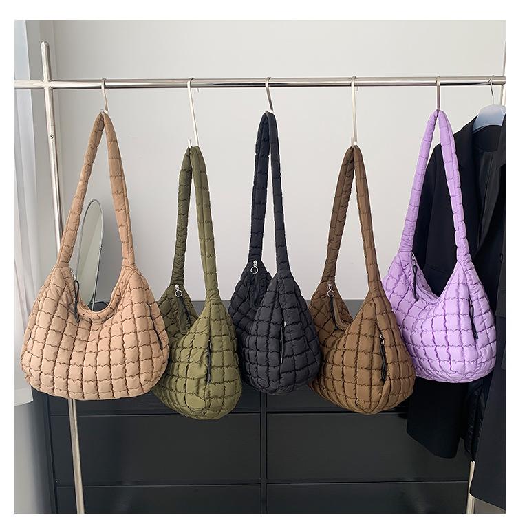 Giacca Casual in Cotone da Donna Stile Coreano a Pieghe a Nuvola con Spalle a Bolla Borsa a Tracolla
