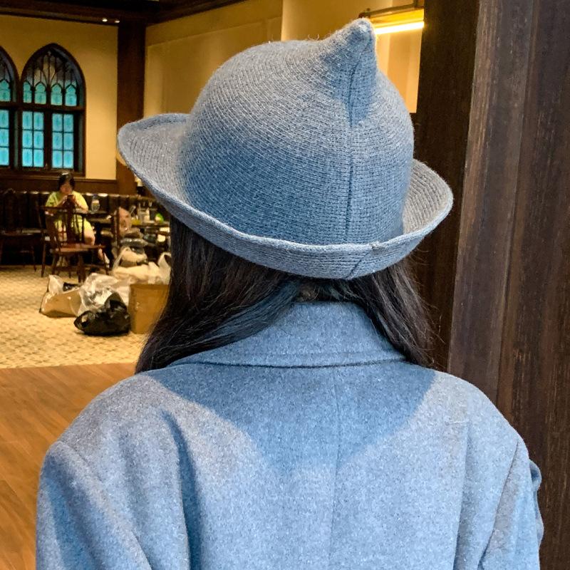 Halloween Hat Witch Hat Foreign Trade Foldable Wool Knitted Hat Pointed Witch Hat Tide