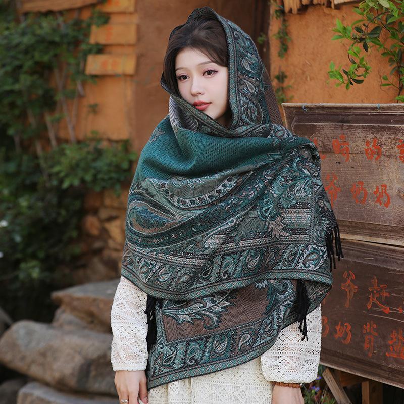 Skin Friendly And Breathable Warm And Versatile Home, Autumn And Winter Women'S Travel Shawl, Thick Cloak, Air Conditioning Blanket