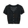 Fashion Crew Neck Knitted Sweater Women's Summer New American Spice Girl Slim and Thin Short Cardigan Short-sleeved T-shirt