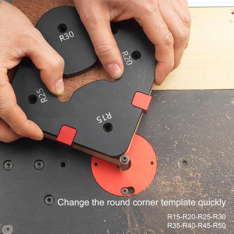 Precise Woodworking Tool Corners Jig Templates Aluminum Radius Jig Templates for Accurate Round Corner Cutting Tool