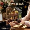 DIY Book Nook Kit Miniature House with LED Lights 3D Wooden Owl Library Design Bookshelf Inserts Assembly Model Craft Kit for Adults & Teens Interior