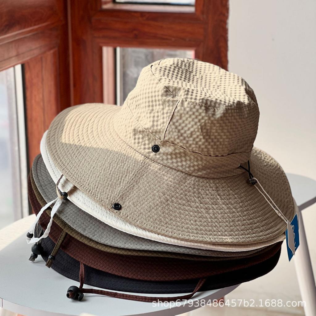 Waffle quick drying big eaves bucket hat women's summer sunscreen sunshade basin hat sun hat versatile leisure outdoor mountaineering