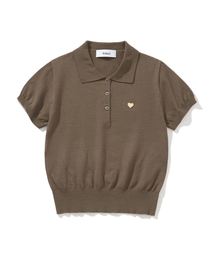 KNITTED (W) Basic Essential Washable Collared Knit Mocha
