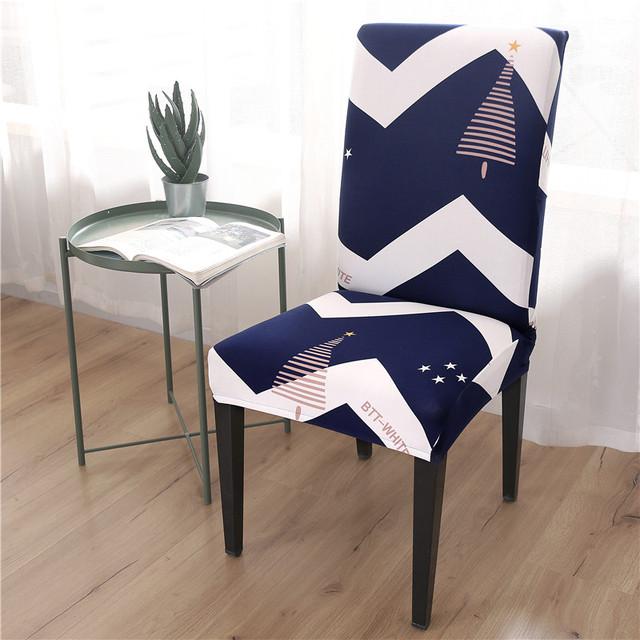 Printed Dining Chair Case Spandex Elastic Chair Slipcover Case Stretch Seat Covers For Wedding Hotel Banquet Home Use Dining Room