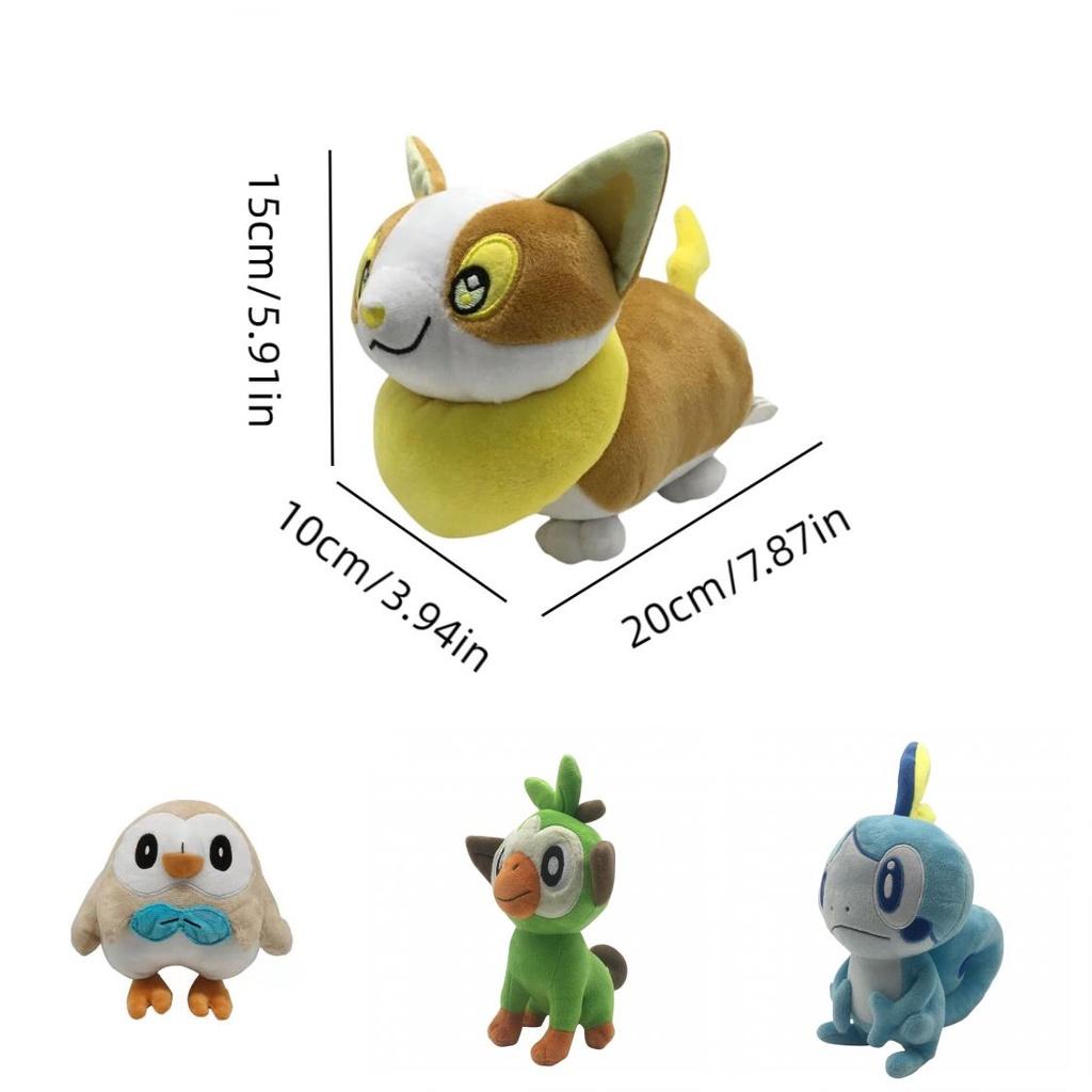 Pokmon Sword And Shield Plush Toy Set Flaming Bunny Teary Lizard And Knocking Monkey Cartoon Stuffed Animals