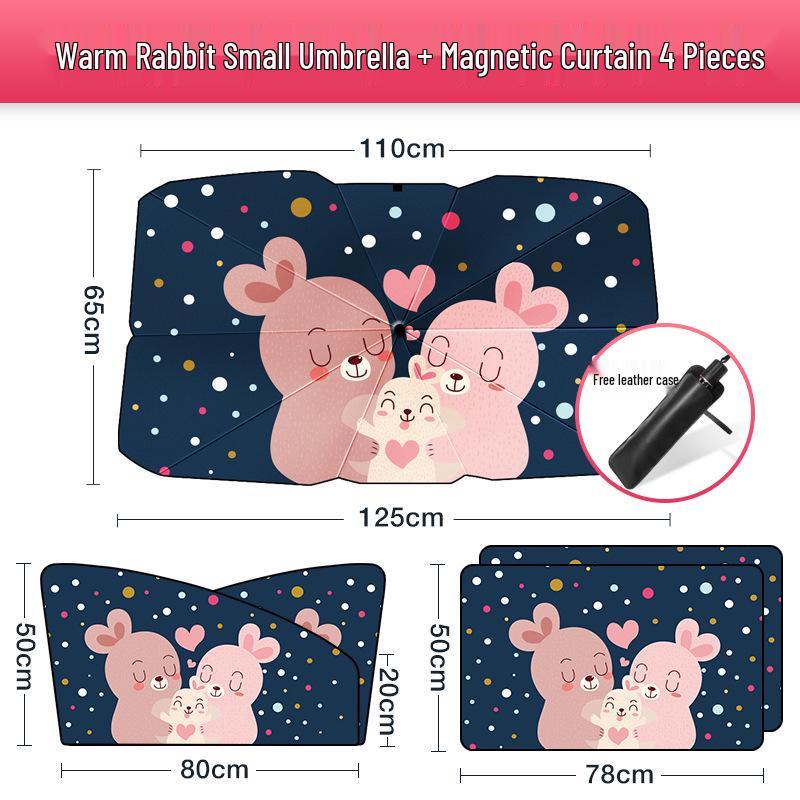 Cartoon Car Sunshade Umbrella for Front Windshield - Heat Insulation Protection