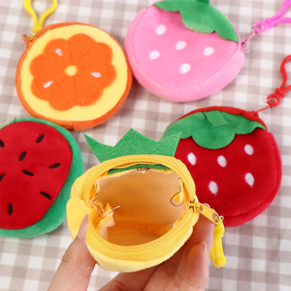 Watermelon Fruit Coin Bag With Hook 8CM Coin Pouch Keyring Pluhs Coin Purse  Put The Key/Coin