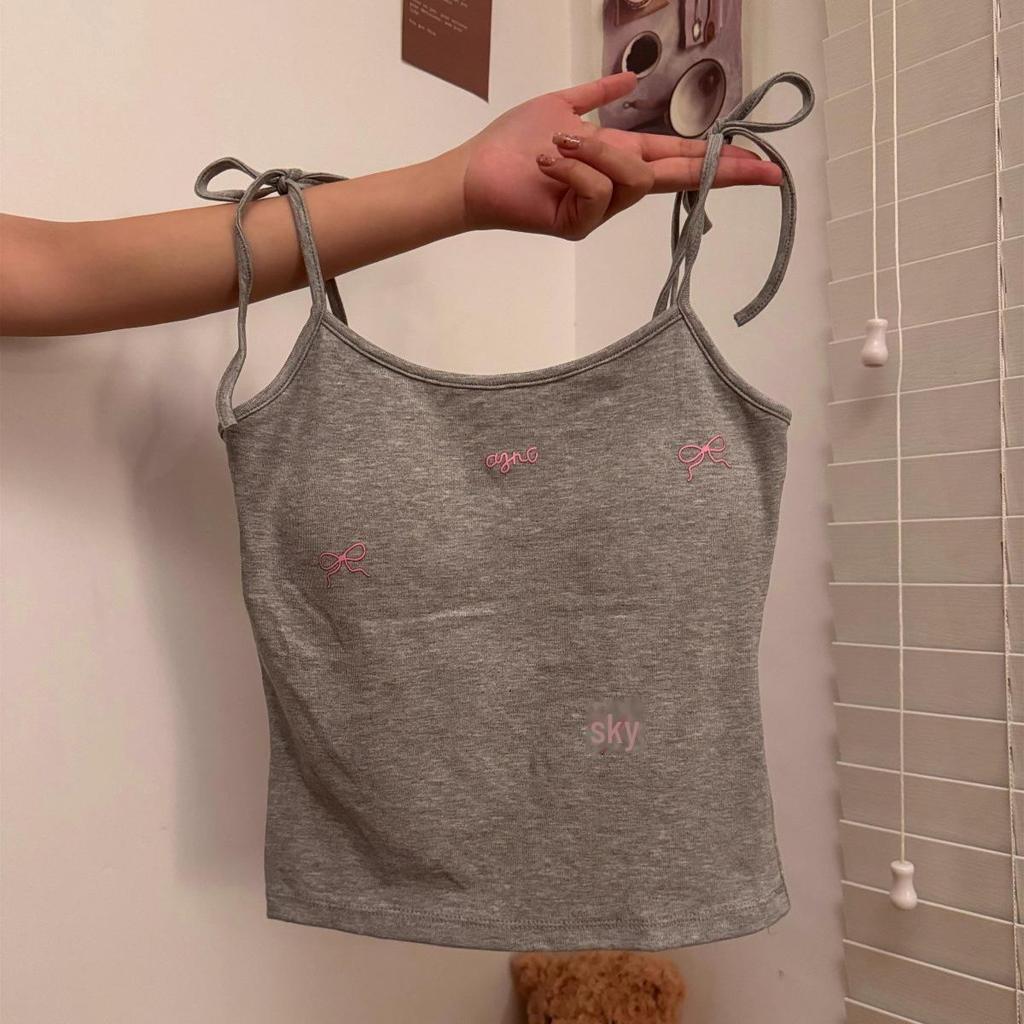 Dopamine Lace-Up Camisole with Chest Pads: Women's Slim Fit Summer Vest