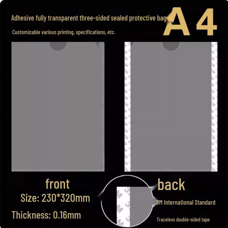 Self-Adhesive Transparent A4 File Bags