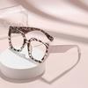 Fashion Polygon Oversize Frame Plain Glasses Unisex Retro Leopard Versatile Advanced Eye Protection Anti-Blue Light Eyeglasses