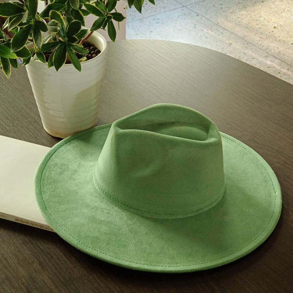 LIDHAY Western Style Suede Hat, Unisex Wide Brim Fedora Hat, Felt Panama Hat, Rancher Hat LIDHAY Western Style Suede Hat, Unisex
